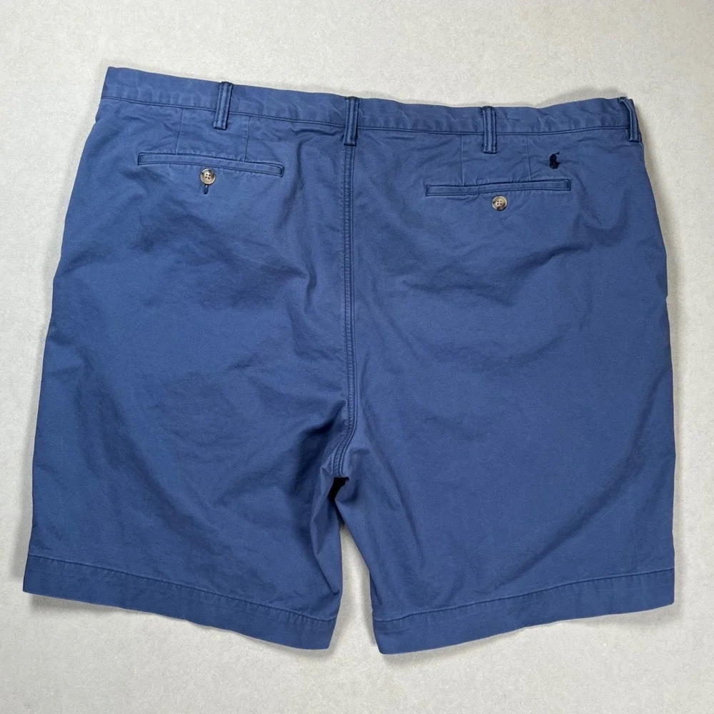 Polo Ralph Lauren Chino Shorts Mens 44 Blue Stretch Classic Fit Twill Flat Front